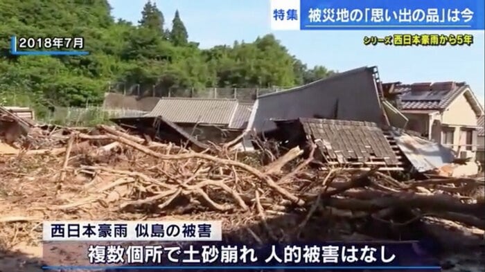 2018年7月、広島市南区似島の被害状況