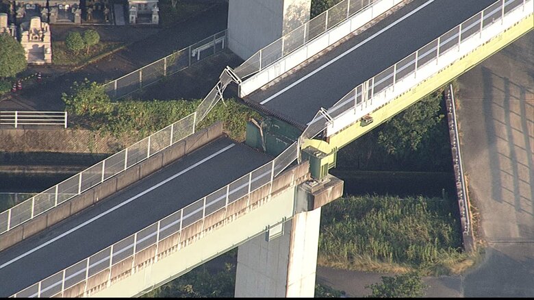 【熊本で震度7】高速道路の一部に段差　専門家「非常に浅い地震…建物全般に大きな被害か」　今後に「有明海を震源とする地震も考えた方がいい」｜FNNプライムオンライン