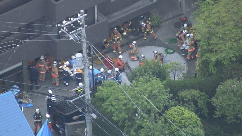 事故発生当時の現場の様子(2021年4月 東京・新宿区)