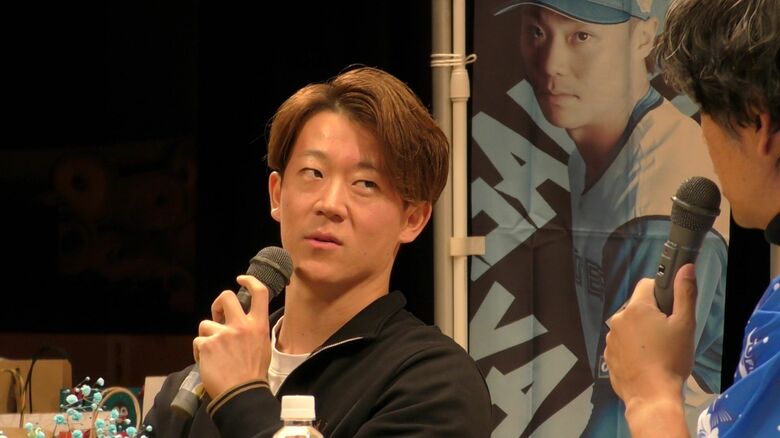江別市内で行われた矢澤宏太選手のトークショー