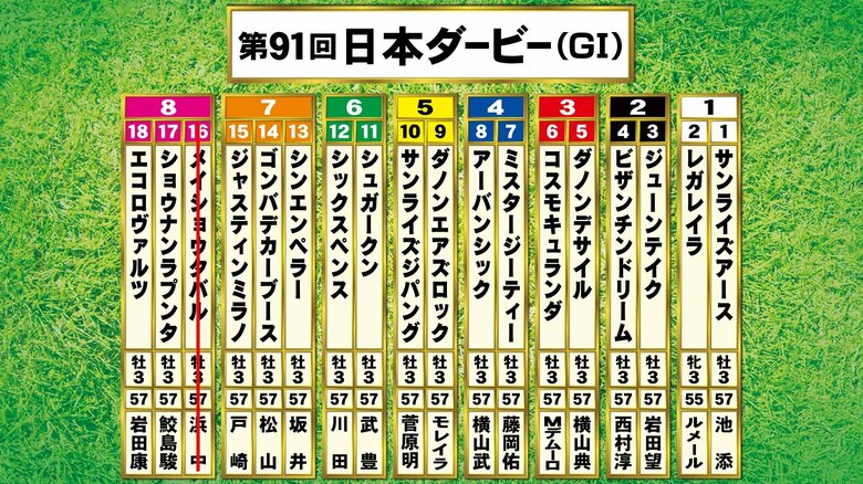 ※メイショウタバルは出走取消
