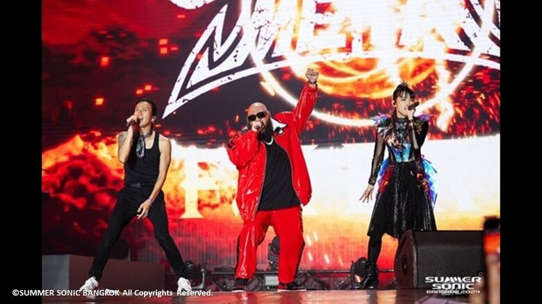 日本とタイのアーティストがコラボ（写真左から：BODYSLAM、F.HERO、BABYMETAL）