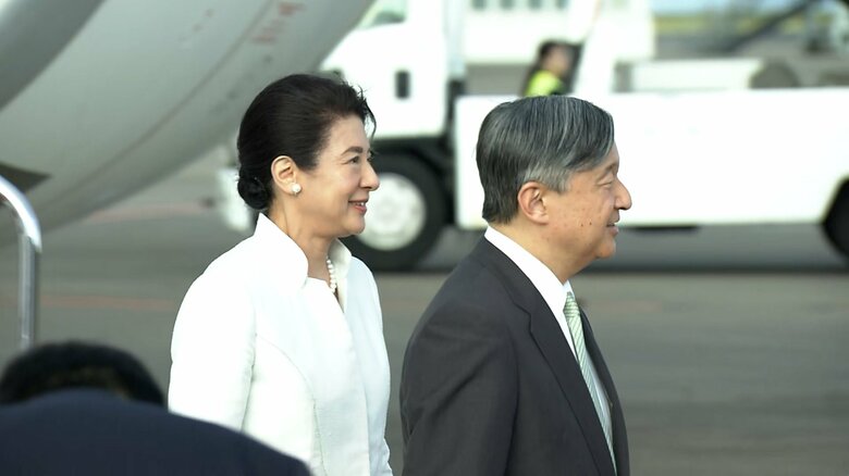 13日午後6時ごろ羽田空港に到着された両陛下