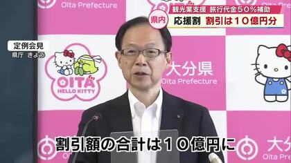 九州ふっこう応援割 大分での割引は10億円分　予約受付は9月下旬開始予定　旅行代金の補助は50％