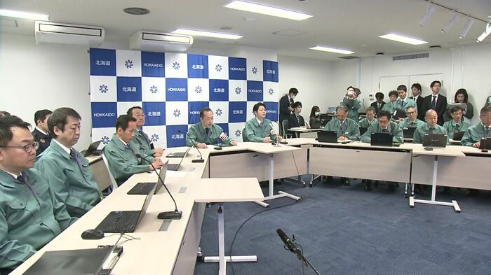 北海道庁での対策本部会議の様子（3月25日午前8時ごろ）