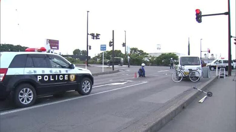 自転車の女性にけがさせた疑い　軽トラ運転の男（62）を過失運転致傷容疑で現行犯逮捕　秋田｜FNNプライムオンライン