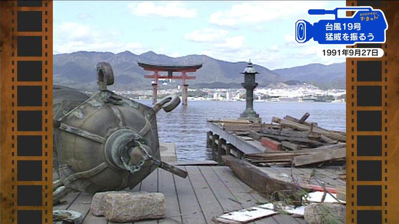 【広島あの日の今日】台風19号が猛威（1991年）強烈な暴風・高潮で能舞台が倒壊、塩害による大停電も｜FNNプライムオンライン