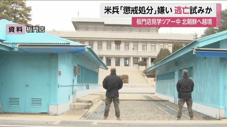 南北の軍事境界線がある板門店