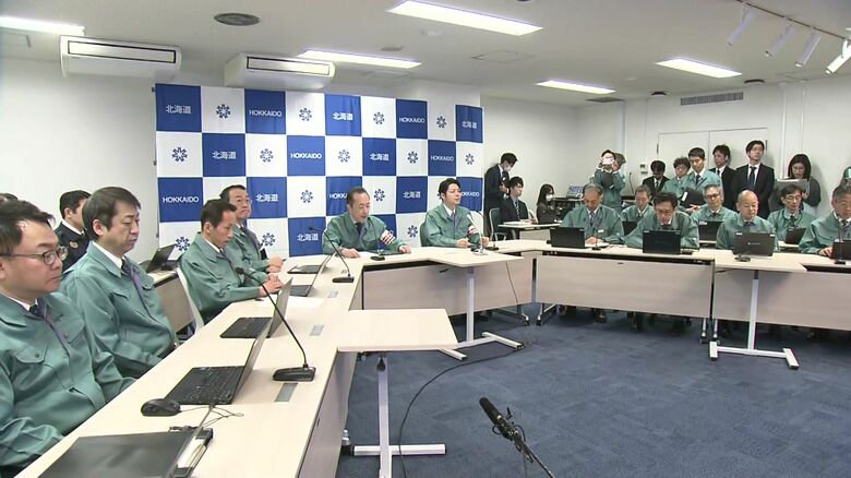 北海道庁での対策本部会議の様子（3月25日午前8時ごろ）