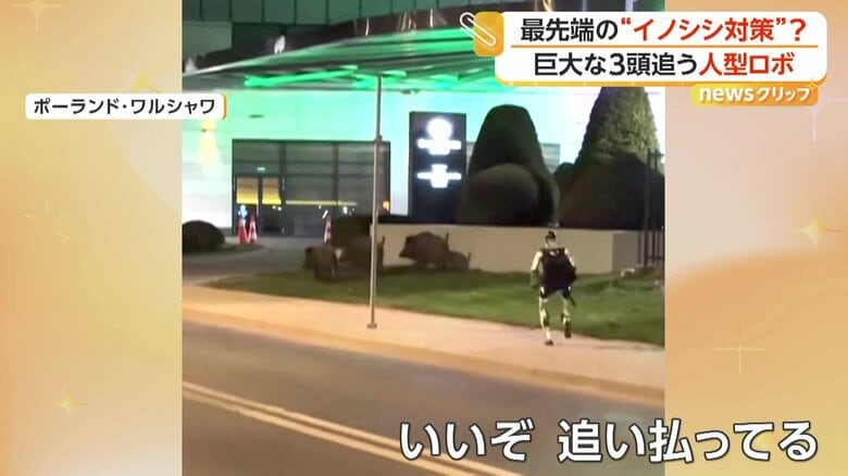 「いいぞ。追い払ってる」とつぶやく近くにいた男性