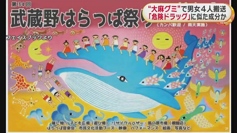 男性の来場者が、ほかの来場者に“不審なグミ”を配っていたことがわかった「武蔵野はらっぱ祭り」