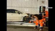 東京湾アクアライン下りトンネルで乗用車炎上　高速上を歩いて避難する人も　一部区間で約3時間にわたり通行止め