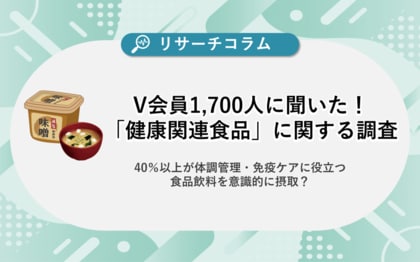 【健康関連食品に関する調査】約1,700人のV会員に聞いた! 40%以上が体調管理・免疫ケアに役立つ食品飲料を意識的に摂取?
