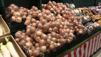 猛暑でタマネギ高騰…価格が平年の約1.6倍に　ハクサイやトマトも影響　キャベツは生育順調で平年より4％安く
