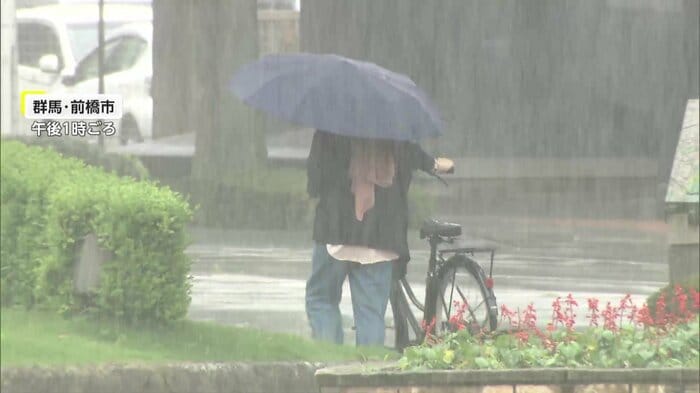 群馬・前橋市では視界がかすむほどの雨に