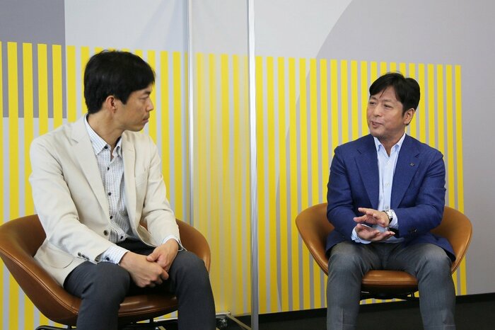 左から清水俊宏(フジテレビ)、松本崇志さん(EY Japan)