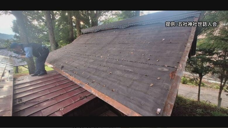 「罰当たり」屋根の銅板が盗まれ、雨漏り…　小学校近くの神社で被害　神殿内の提灯も壊れる　40万円かけ修繕　窃盗事件として警察に被害届　長野・上松町｜FNNプライムオンライン