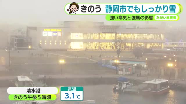 3連休中日は静岡市でもしっかり雪　連休明けの13日（火）は気温高めも風注意　【静岡・ただいま天気　1/12】
