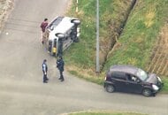 【速報】信号機のない十字路交差点で乗用車と軽自動車が衝突…横転した軽自動車を運転していた女性など男女3人が重軽傷〈北海道富良野市〉