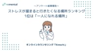 オンラインカウンセリング「Kimochi」｜ストレスが溜まると行きたくなる場所ランキング1位は「一人になれる場所」