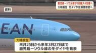 大韓航空が冬ダイヤ定期便増便へ　鹿児島ーソウル線が1日最大4往復へ