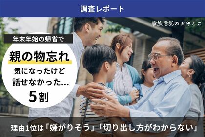 親の物忘れ 気になったけど話せなかった人 5割 理由1位は「嫌がりそう」「切り出し方がわからない」