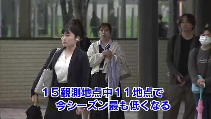 県内各地で今シーズン一番の冷え込み　急な寒さに街の人も困惑「長袖を探すのが間に合わなくて」