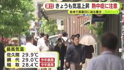 きょうも気温上昇　熱中症に注意　各地で真夏日に迫る暑さ
