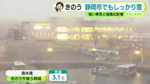 3連休中日は静岡市でもしっかり雪　連休明けの13日（火）は気温高めも風注意　【静岡・ただいま天気　1/12】