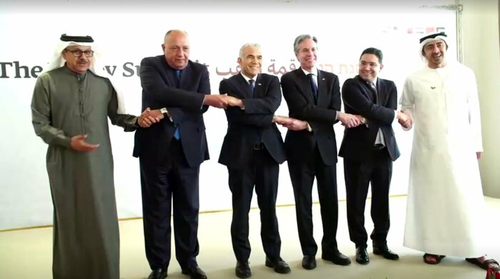 バーレーン、エジプト、イスラエル、モロッコ、UAEの外相とアメリカのブリンケン国務長官(イスラエル・スデボケル 3月28日)