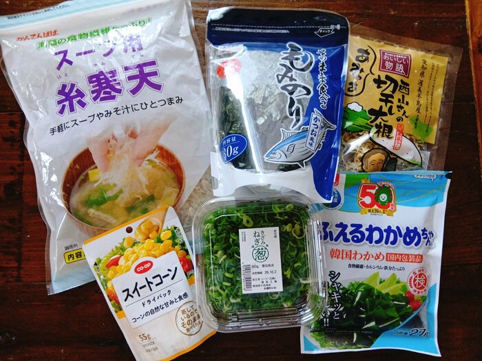 ローリングストックしているみそ汁の具