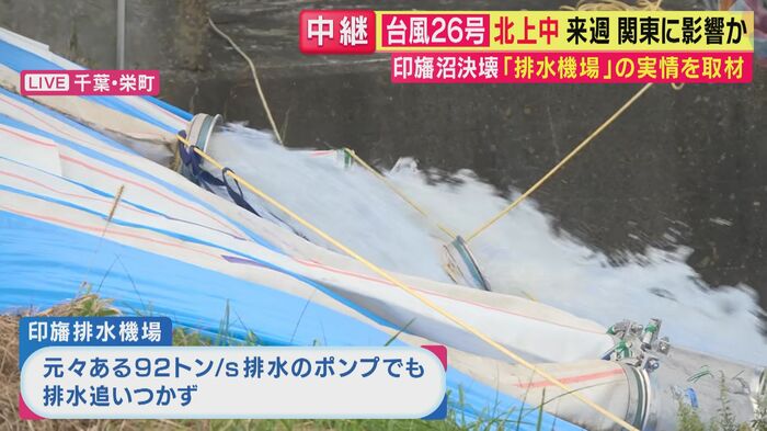 毎秒92トン排水でも追いつかない