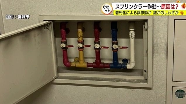 スプリンクラーの操作盤(裾野市提供)