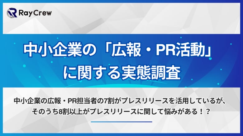 中小企業の広報・PR担当者の7割がプレスリリースを活用している一方で、そのうち8割以上がプレスリリースに関して悩みがあると回答!株式会社レイクルーが「中小企業の広報・PR活動」に関する実態調査を実施!
