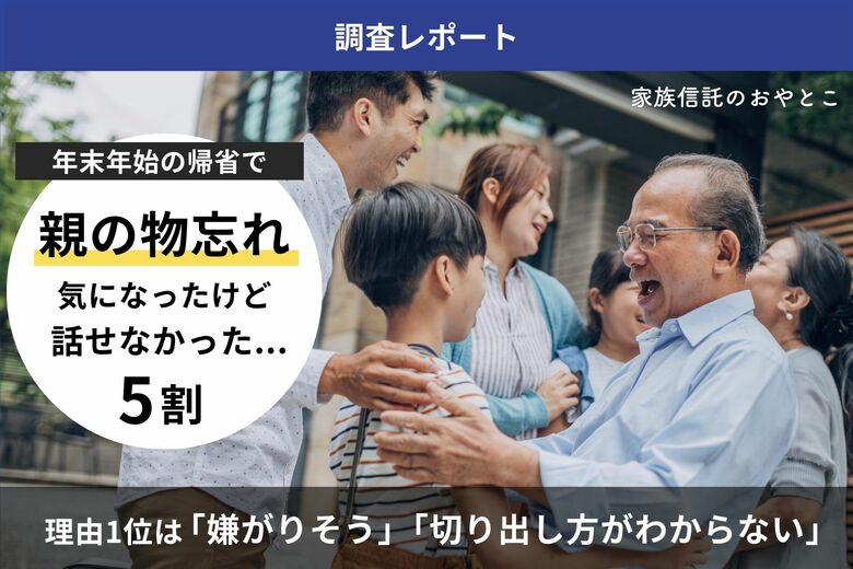 親の物忘れ 気になったけど話せなかった人 5割 理由1位は「嫌がりそう」「切り出し方がわからない」