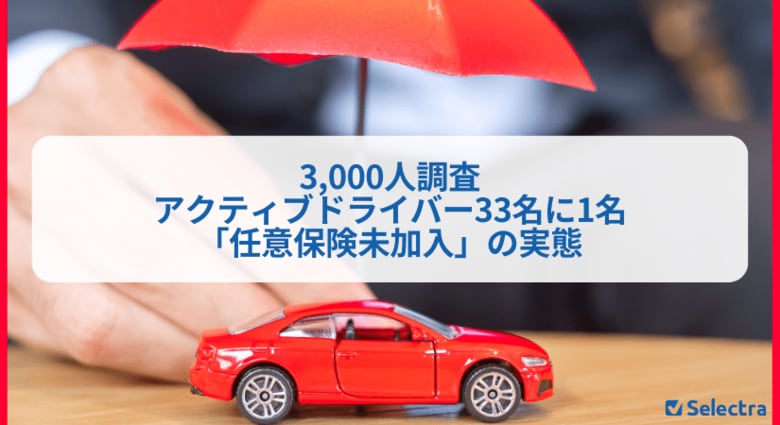 【3,000人調査】アクティブドライバーの33名に1名が「任意保険未加入」という実態。20代は3割弱が無保険か。弁護士が解説する「事故相手が無保険だった場合のリスク」とは