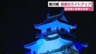 医療従事者にエール 掛川城をブルーライトアップ 静岡・掛川市