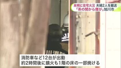 【最新】「茶の間から煙が出た」住宅火災で高齢とみられる夫婦2人が病院に搬送_1階の居間の床の一部を焼く〈北海道旭川市〉