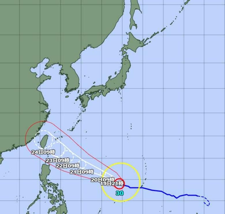 【台風情報】大型で猛烈な台風30号の最新進路と影響は？広い暴風域と強風域を伴いながら発達…気象予報士「本州への直接的な影響も否定できない状況」｜FNNプライムオンライン