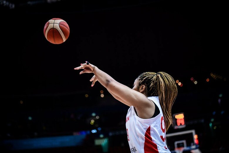 3本の3ポイントシュートを決めたオコエ桃仁花選手（C）FIBA