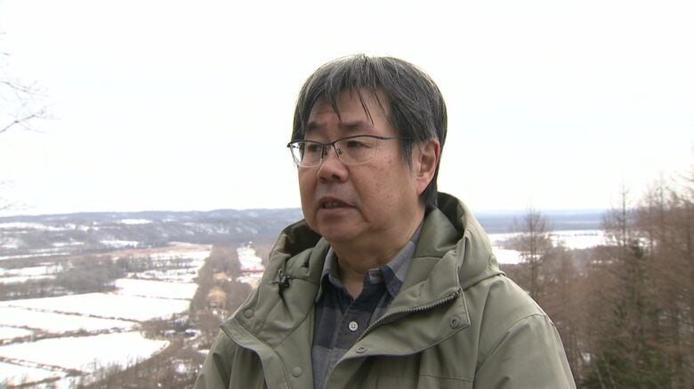 タンチョウ撮影スポットが壊されることを懸念する男性