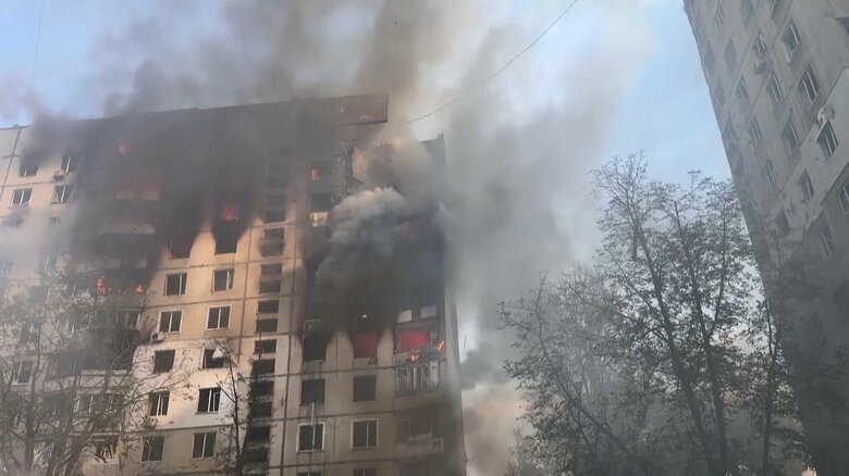 ロシア軍の攻撃を受けたウクライナのハリコフ（8月30日）