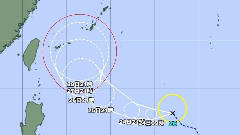 台風26号の進路予想図　気象庁HPより