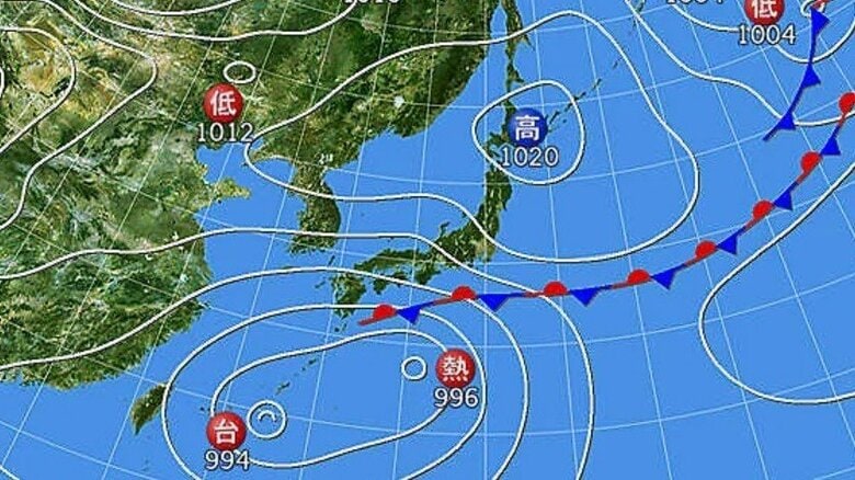 天気図　6日午前9時（予想）　日本気象協会より