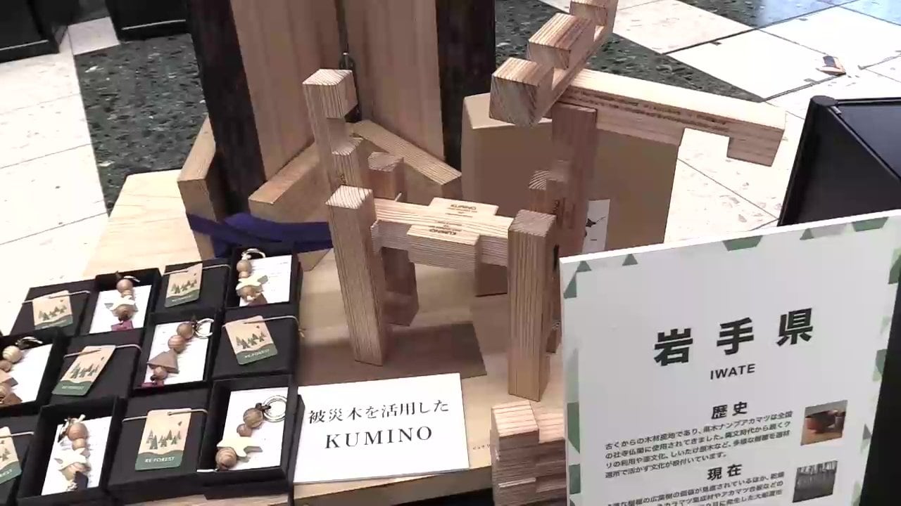 被災木の活用推進へ東京の展示会でＰＲ　岩手・大船渡山林火災まもなく1年　