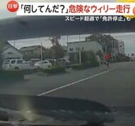 後輪だけで走行する危険な“ウィリー”バイク…信号待ちの車列に見せつけか　オーストラリアではライダーが罰金・免停処分