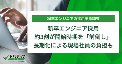 新卒エンジニア採用、約3割が開始時期を「前倒し」、長期化による現場社員の負担も