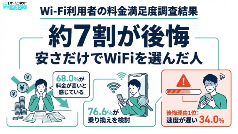 【WiFi料金調査】月額以外の隠れコストを見落としていた人は約6割、"安さ重視"の落とし穴と後悔しない選び方