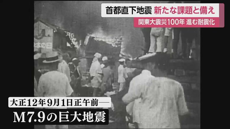 燃える建物を燃える人々（1923年　関東大震災）