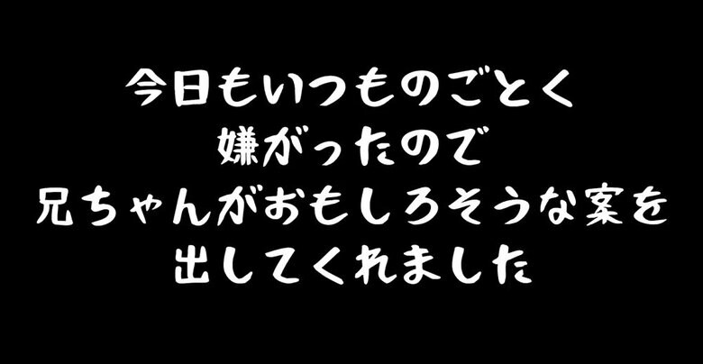 兄ちゃん（長男）がおもしろい案を出したそう